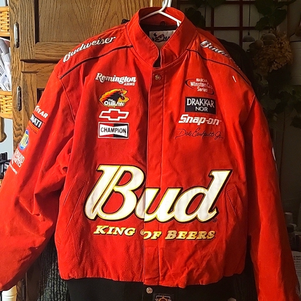Mens xlg Budwiser coat, red - Picture 1 of 6